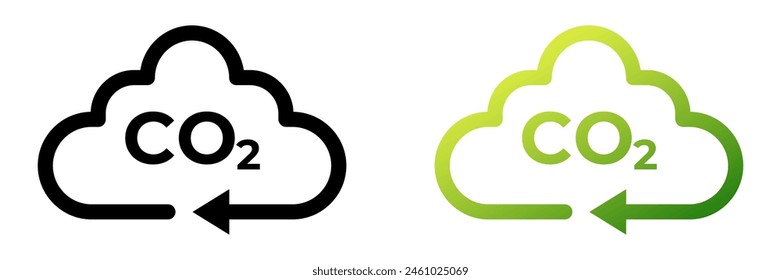 Symbol für den CO2-Kohlendioxid-Zyklus. CO2-Emissionsneutralsymbol