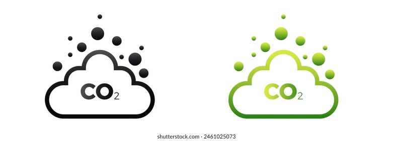 Co2 carbon dioxide cycle icon. Co2 emissions neutral symbol