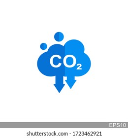 Co2, Carbon Dioxide Emissions Icon On White Background.vector Illustration