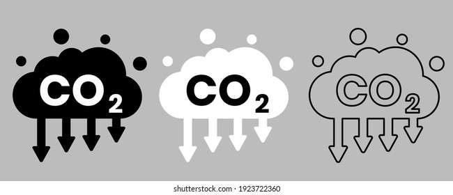 Co2, Carbon Dioxide Emissions Icon.set Of Co2. Vector Illustration