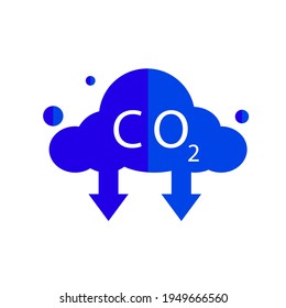 co2, carbon dioxide emissions icon on white background.vector illustration