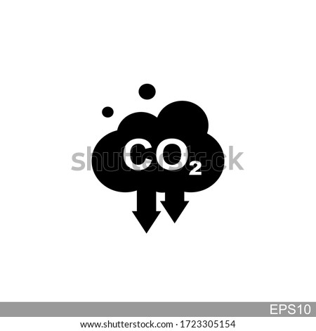 co2, carbon dioxide emissions icon on white background.vector illustration