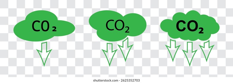 co2, ícone de vetor simples de emissões de dióxido de carbono