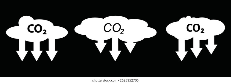 co2, carbon dioxide emissions simple vector icon