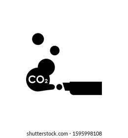 co2, carbon dioxide emissions, vector icon. CO2 cloud icon. 