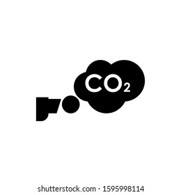 co2, carbon dioxide emissions, vector icon. CO2 cloud icon. 