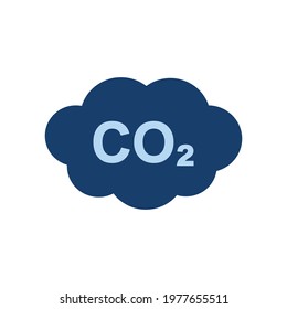 co2, carbon dioxide emissions, vector icon illustration. Carbon emissions reduction icon.  environment concept. flat design illustration on background.