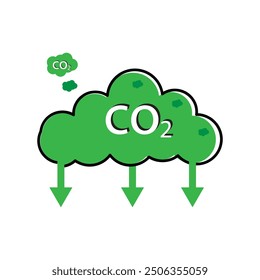 co2, carbon dioxide emissions, vector icon