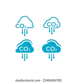 CO2, Kohlendioxidemissionen, Vektorsymbol