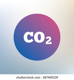 CO2 carbon dioxide formula sign icon. Chemistry symbol. Icon on blurred background. Vector