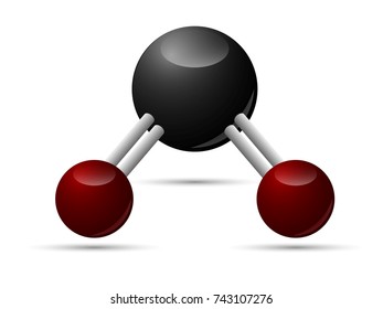 CO2 Carbon Dioxide molecule 3d illustration