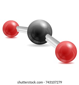 CO2 Carbon Dioxide molecule 3d illustration