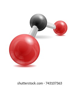 CO2 Carbon Dioxide Molecule 3d Illustration