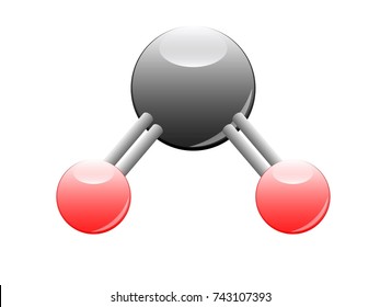 CO2 Carbon Dioxide molecule 3d illustration
