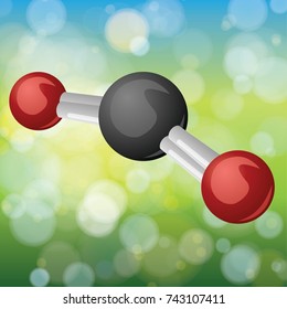 CO2 Carbon Dioxide molecule 3d illustration