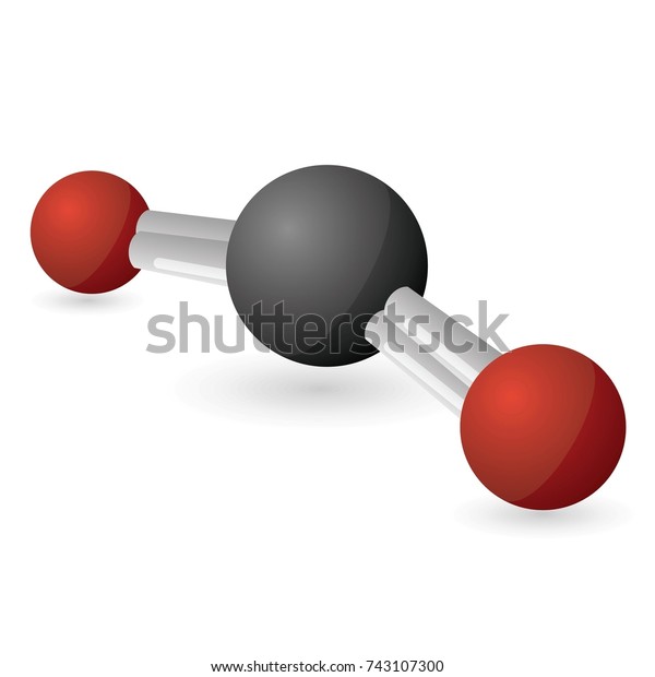 Co2 Carbon Dioxide Molecule 3d Illustration Stock Vector Royalty Free 743107300 Shutterstock