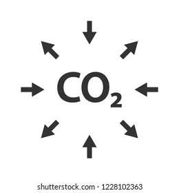 CO2, carbon emission, pollution reduction icon. Ecology environment cleaning