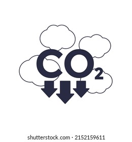 co2, carbon emission reduction vector illustration