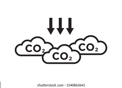 CO2 carbon emissions reduction icon design. vector illustration