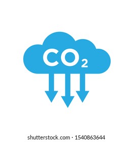 CO2 Carbon Emissions Reduction Icon Design. Vector Illustration