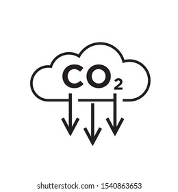 CO2 carbon emissions reduction icon design. vector illustration