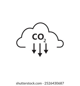 Symboldesign zur Reduzierung der CO2-Emissionen. Vektorgrafik