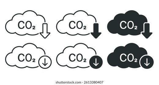 CO2 carbon emissions reduction icon. Illustration vector