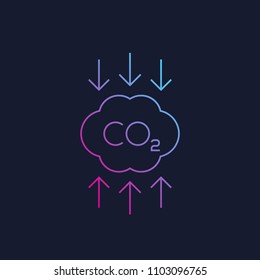 CO2, reducción de las emisiones de carbono vector lineal