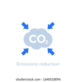 Co2, Carbon Emissions Reduction Vector Flat Icon