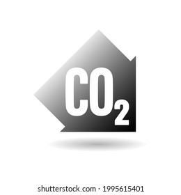 CO2 carbon emissions vector concept icon badge