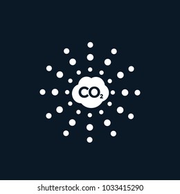 co2, carbon emissions vector icon