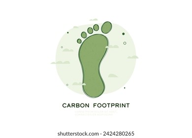 CO2 Carbon Footprint icon. Ecology and environment sustainable development concept design. Paper cut vector illustration.