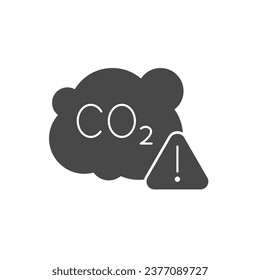 co2, carbon pollution, emission, smoke vector icon