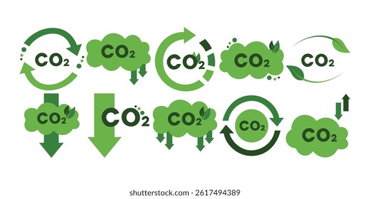 CO2 Circulation Icon Flat Collection