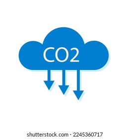 co2 cloud arrows. Ecology concept. Vector illustration.