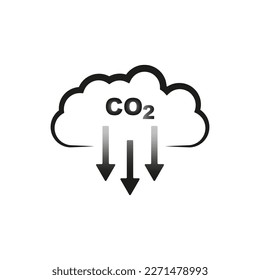 Co2 cloud arrows icon. Vector illustration.