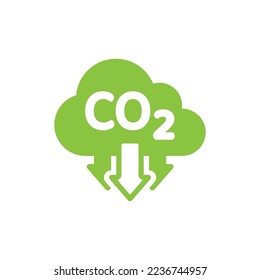 Co2 cloud and arrows vector icon. Carbon dioxide pollution cycle filled symbol.