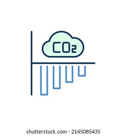 CO2 Cloud with Bar Chart vector concept modern icon or symbol