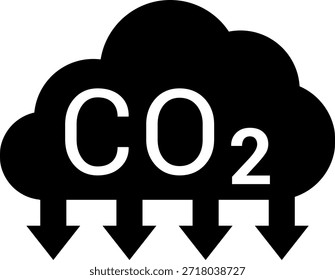 CO2 Cloud Emission and Absorption Icons Set, Reducing CO2 emissions vector icon collection