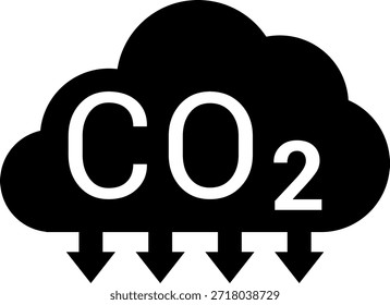 CO2 Cloud Emission and Absorption Icons Set, Reducing CO2 emissions vector icon collection
