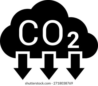 Conjunto de iconos de emisión y absorción de CO2 en la nube, reduciendo las emisiones de CO2 colección de iconos de Vector