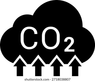 Conjunto de ícones de emissão e absorção de CO2 na nuvem, reduzindo as emissões de CO2 na coleção de ícones vetoriais