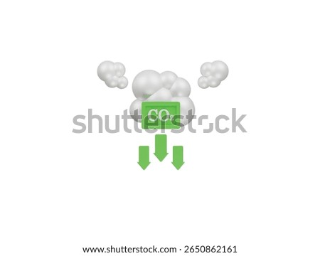 co2 cloud icon 3d illustration render