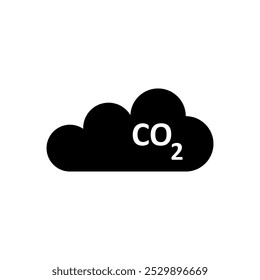 Icono de nube de CO2, nube de dióxido de carbono Ilustración plana de signo de calentamiento global para Web y App..eps