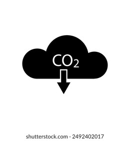 CO2 cloud icon. Carbon emission symbol. Vector illustration. Climate change concept.