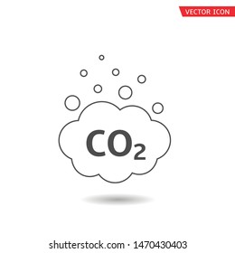 CO2 cloud icon. Carbon emissions reduction, Vector illustration