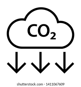 Co2 cloud icon. Simple design. Line vector. Isolate on white background.