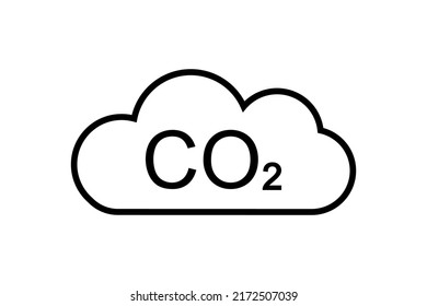 CO2 Cloud Icon Symbol Simple Design