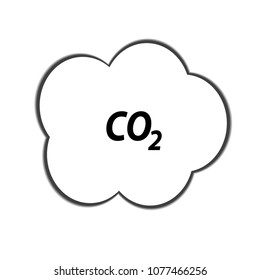 CO2 cloud, icon, vector illustration, Paper Cut Design, 3 d, Origami. enviroment icon, eco concept, air polution. carbon dioxide 