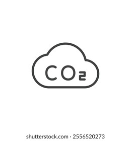 co2 cloud icon Vector logo outline
